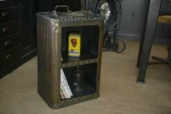 Industrial Shelf In Corrugated Copper With 2 Compartments, 1920s -PAMONO Sales industrial shelf in corrugated copper with 2 compartments 1920s 16