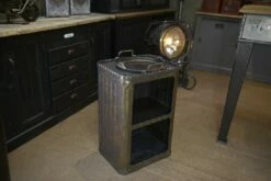 Industrial Shelf In Corrugated Copper With 2 Compartments, 1920s -PAMONO Sales industrial shelf in corrugated copper with 2 compartments 1920s 3