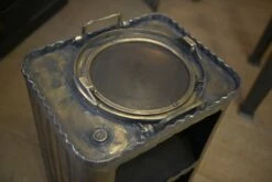 Industrial Shelf In Corrugated Copper With 2 Compartments, 1920s -PAMONO Sales industrial shelf in corrugated copper with 2 compartments 1920s 5