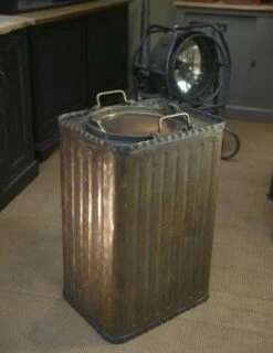 Industrial Shelf In Corrugated Copper With 2 Compartments, 1920s -PAMONO Sales industrial shelf in corrugated copper with 2 compartments 1920s 7