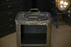 Industrial Shelf In Corrugated Copper With 2 Compartments, 1920s -PAMONO Sales industrial shelf in corrugated copper with 2 compartments 1920s 8