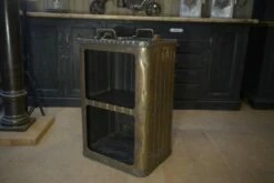 Industrial Shelf In Corrugated Copper With 2 Compartments, 1920s -PAMONO Sales industrial shelf in corrugated copper with 2 compartments 1920s 9