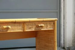 Italian Bamboo & Rattan Rectangular Desk, 1950s -PAMONO Sales italian bamboo rattan rectangular desk 1950s 11