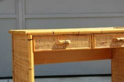 Italian Bamboo & Rattan Rectangular Desk, 1950s -PAMONO Sales italian bamboo rattan rectangular desk 1950s 12