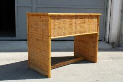 Italian Bamboo & Rattan Rectangular Desk, 1950s -PAMONO Sales italian bamboo rattan rectangular desk 1950s 6