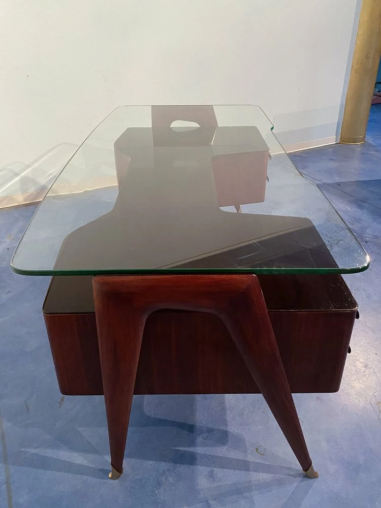 Italian Executive Desk By Vittorio Dassi, 1950s 14 Italian Executive Desk By Vittorio Dassi, 1950s - Image 12