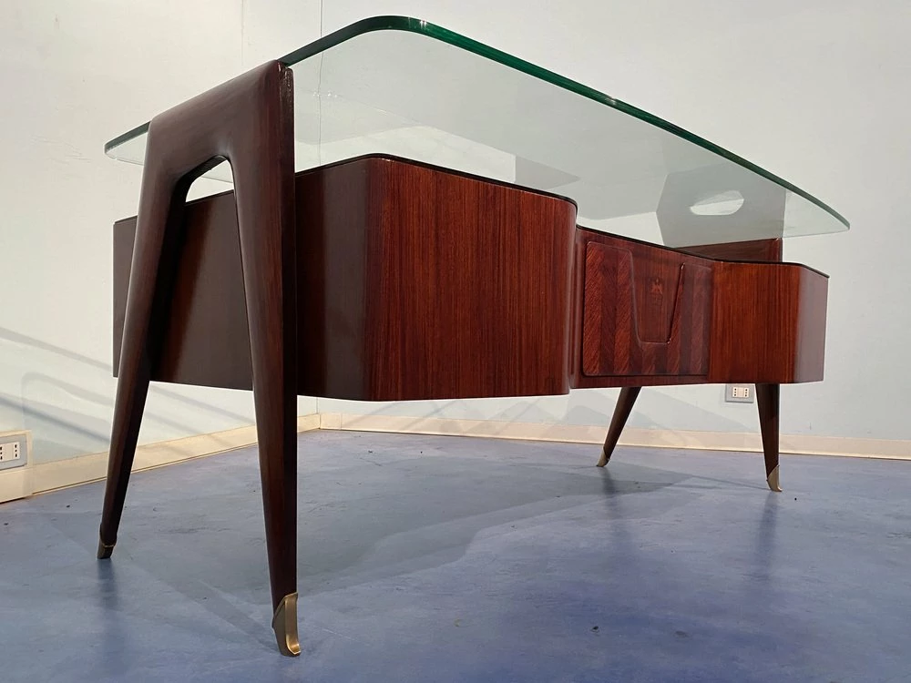 Italian Executive Desk By Vittorio Dassi, 1950s 15 Italian Executive Desk By Vittorio Dassi, 1950s - Image 13