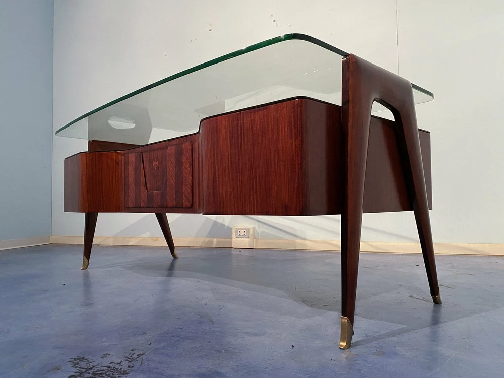 Italian Executive Desk By Vittorio Dassi, 1950s 16 Italian Executive Desk By Vittorio Dassi, 1950s - Image 14