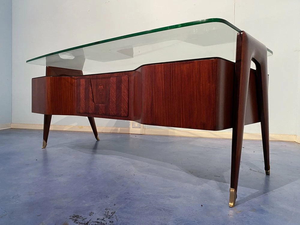 Italian Executive Desk By Vittorio Dassi, 1950s 5 Italian Executive Desk By Vittorio Dassi, 1950s - Image 3