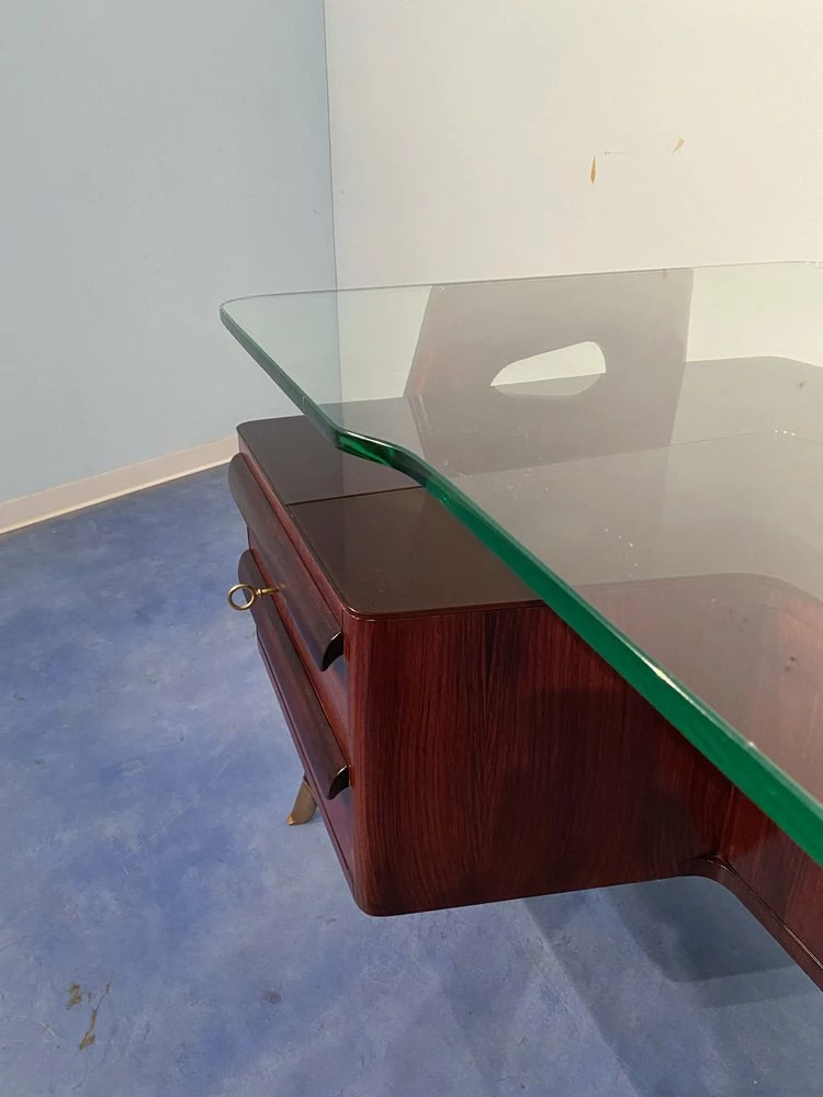 Italian Executive Desk By Vittorio Dassi, 1950s 9 Italian Executive Desk By Vittorio Dassi, 1950s - Image 7