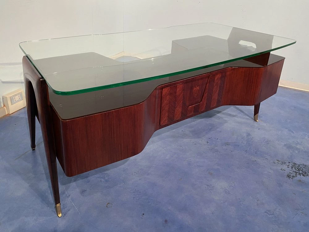 Italian Executive Desk By Vittorio Dassi, 1950s 11 Italian Executive Desk By Vittorio Dassi, 1950s - Image 9