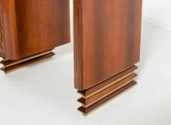 Italian Modern Desk In Carved Walnut And Rosewood With Side Chair 14 Italian Modern Desk In Carved Walnut And Rosewood With Side Chair -PAMONO Sales italian modern desk in carved walnut and rosewood with side chair 3