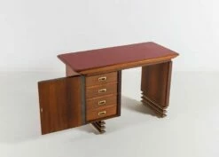 Italian Modern Desk In Carved Walnut And Rosewood With Side Chair 18 Italian Modern Desk In Carved Walnut And Rosewood With Side Chair -PAMONO Sales italian modern desk in carved walnut and rosewood with side chair 7