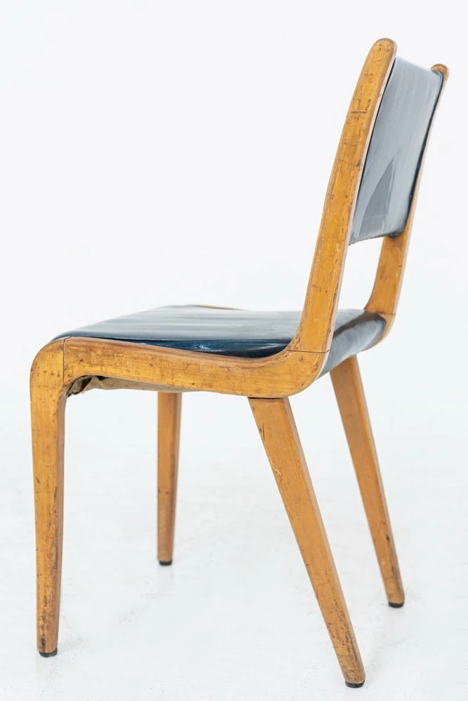 Italian Vintage Blue Fabric Desk Chairs, 1950s, Set Of 2 13 Italian Vintage Blue Fabric Desk Chairs, 1950s, Set Of 2 - Image 11