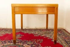 Large Italian Solid Table Desk With Drawers From Ministerial Office In Veneered Beech Wood With Green Coated Top, 1950s -PAMONO Sales large italian solid table desk with drawers from ministerial office in veneered beech wood with green coated top 1950s 5