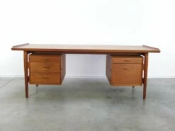 Large Teak Executive Model 207 Desk By Arne Vodder For Sibast, 1950s -PAMONO Sales large teak executive model 207 desk by arne vodder for sibast 1950s 2