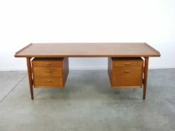 Large Teak Executive Model 207 Desk By Arne Vodder For Sibast, 1950s -PAMONO Sales large teak executive model 207 desk by arne vodder for sibast 1950s 5
