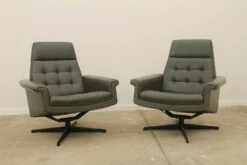 Leather Swivel Armchairs From Up Zavody, 1970s, Set Of 2 -PAMONO Sales leather swivel armchairs from up zavody 1970s set of 2 4
