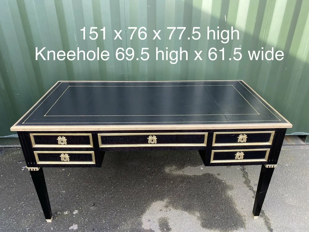 Louis XVI French Ebonised Writing Desk, 1925 6 Louis XVI French Ebonised Writing Desk, 1925 - Image 4