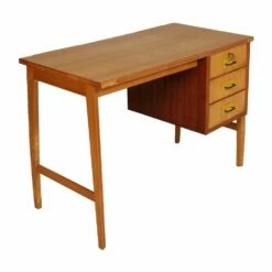 Mid-Century Beech & Maple Desk In Carlo De Carli Style -PAMONO Sales mid century beech maple desk in carlo de carli style 2