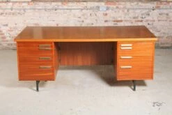Mid-Century British Teak Executive Writing Desk, 1960s -PAMONO Sales mid century british teak executive writing desk 1960s 2