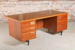 Mid-Century British Teak Executive Writing Desk, 1960s -PAMONO Sales mid century british teak executive writing desk 1960s 3