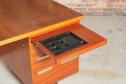 Mid-Century British Teak Executive Writing Desk, 1960s -PAMONO Sales mid century british teak executive writing desk 1960s 6