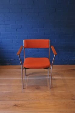 Mid-Century Chrome Armchair With Orange Upholstery From Antocks Lairn 14 Mid-Century Chrome Armchair With Orange Upholstery From Antocks Lairn -PAMONO Sales mid century chrome armchair with orange upholstery from antocks lairn 4