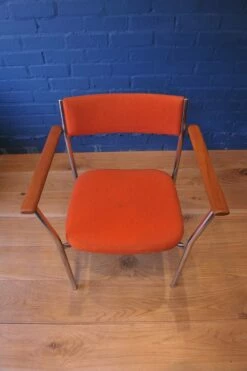 Mid-Century Chrome Armchair With Orange Upholstery From Antocks Lairn 18 Mid-Century Chrome Armchair With Orange Upholstery From Antocks Lairn -PAMONO Sales mid century chrome armchair with orange upholstery from antocks lairn 8