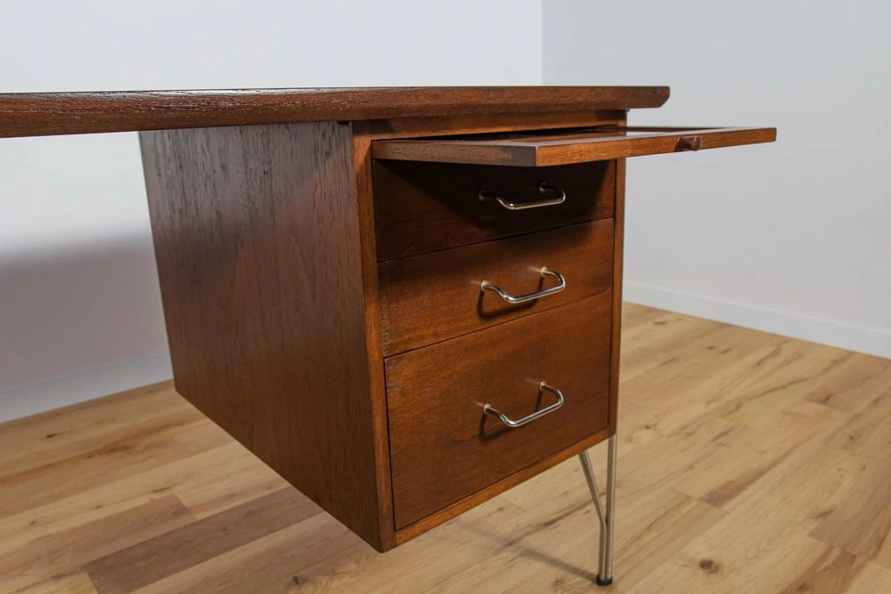 Mid-Century Danish Desk In Teak And Chrome By Heinrich Roepstorff, 1970s 18 Mid-Century Danish Desk In Teak And Chrome By Heinrich Roepstorff, 1970s - Image 16