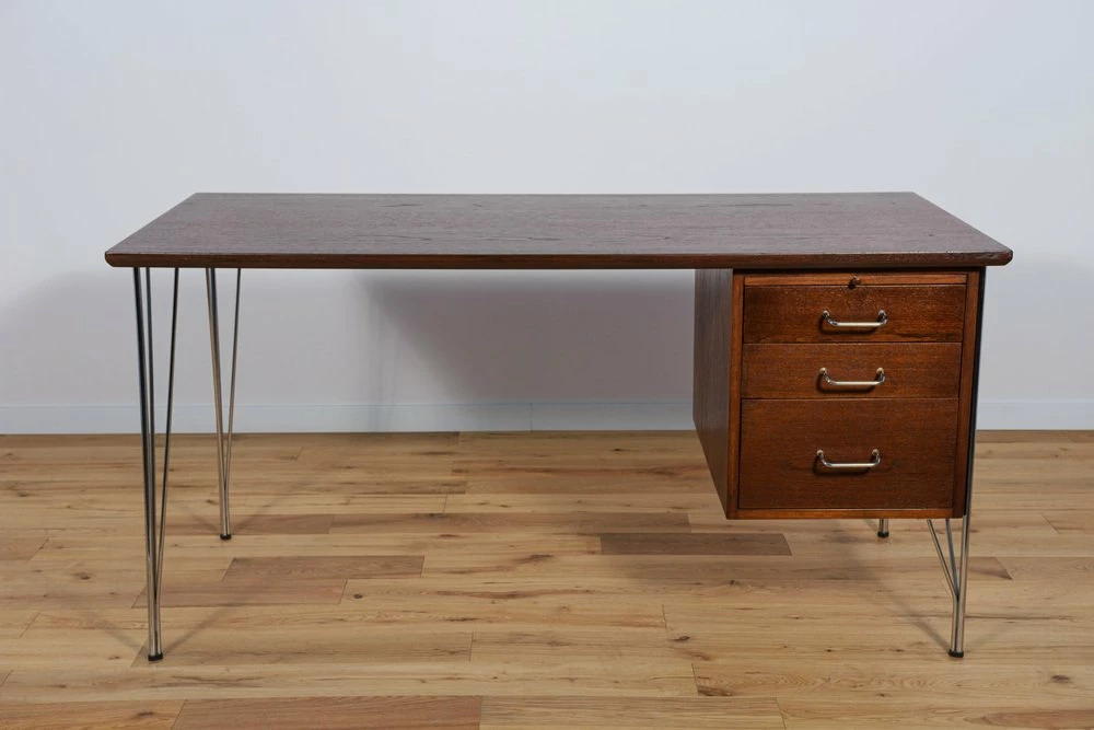 Mid-Century Danish Desk In Teak And Chrome By Heinrich Roepstorff, 1970s 8 Mid-Century Danish Desk In Teak And Chrome By Heinrich Roepstorff, 1970s - Image 6