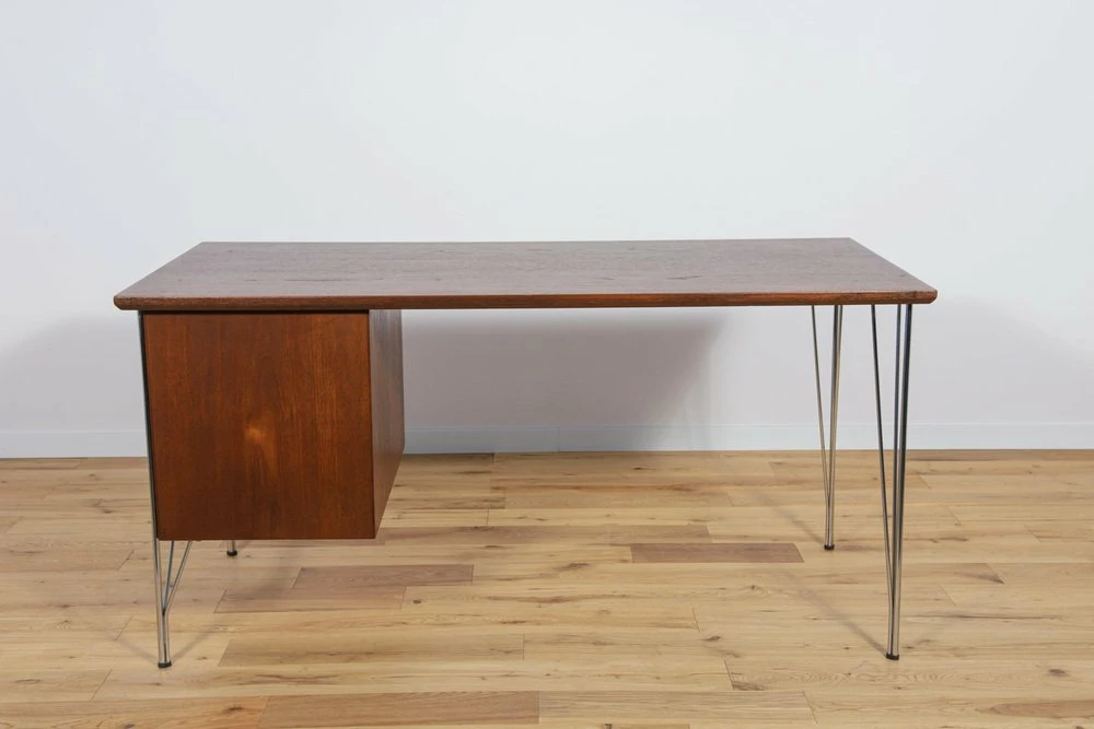 Mid-Century Danish Desk In Teak And Chrome By Heinrich Roepstorff, 1970s 10 Mid-Century Danish Desk In Teak And Chrome By Heinrich Roepstorff, 1970s - Image 8