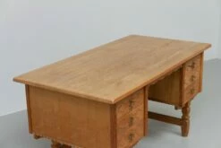 Mid-Century Danish Freestanding Desk In Oak By Henning Kjærnulf, 1960s -PAMONO Sales mid century danish freestanding desk in oak by henning kjaernulf 1960s 13