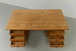 Mid-Century Danish Freestanding Desk In Oak By Henning Kjærnulf, 1960s -PAMONO Sales mid century danish freestanding desk in oak by henning kjaernulf 1960s 14