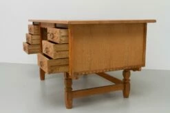 Mid-Century Danish Freestanding Desk In Oak By Henning Kjærnulf, 1960s -PAMONO Sales mid century danish freestanding desk in oak by henning kjaernulf 1960s 15