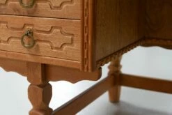 Mid-Century Danish Freestanding Desk In Oak By Henning Kjærnulf, 1960s -PAMONO Sales mid century danish freestanding desk in oak by henning kjaernulf 1960s 18