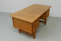 Mid-Century Danish Freestanding Desk In Oak By Henning Kjærnulf, 1960s -PAMONO Sales mid century danish freestanding desk in oak by henning kjaernulf 1960s 20