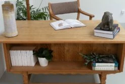 Mid-Century Danish Freestanding Desk In Oak By Henning Kjærnulf, 1960s -PAMONO Sales mid century danish freestanding desk in oak by henning kjaernulf 1960s 5