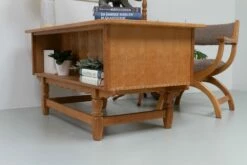 Mid-Century Danish Freestanding Desk In Oak By Henning Kjærnulf, 1960s -PAMONO Sales mid century danish freestanding desk in oak by henning kjaernulf 1960s 6