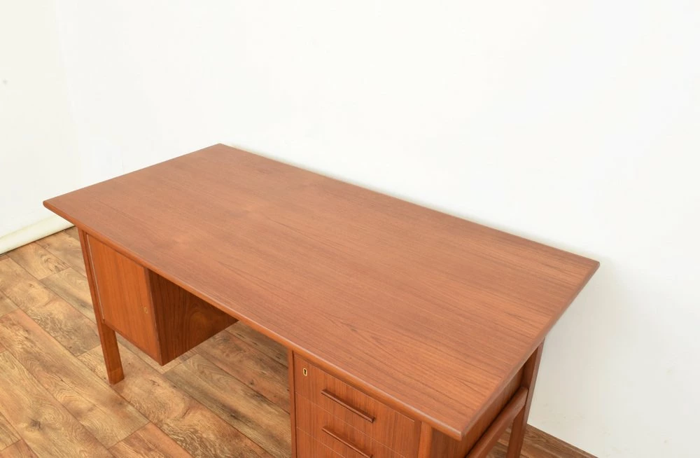 Mid-Century Danish Freestanding Teak Desk, 1960s 17 Mid-Century Danish Freestanding Teak Desk, 1960s - Image 15