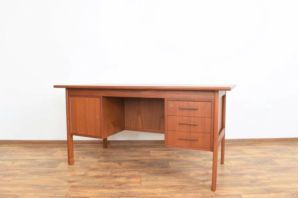 Mid-Century Danish Freestanding Teak Desk, 1960s 6 Mid-Century Danish Freestanding Teak Desk, 1960s - Image 4