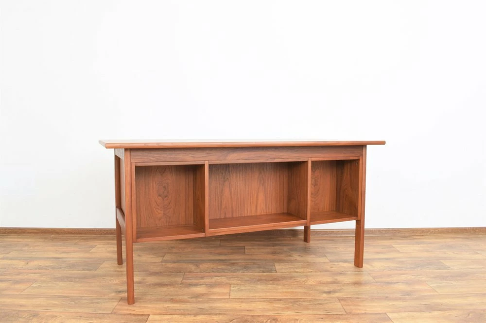 Mid-Century Danish Freestanding Teak Desk, 1960s 8 Mid-Century Danish Freestanding Teak Desk, 1960s - Image 6