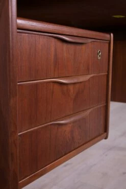 Mid-Century Freestanding Desk In Teak, 1960s -PAMONO Sales mid century freestanding desk in teak 1960s 13