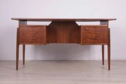 Mid-Century Freestanding Desk In Teak, 1960s -PAMONO Sales mid century freestanding desk in teak 1960s 2