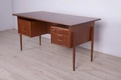 Mid-Century Freestanding Desk In Teak, 1960s -PAMONO Sales mid century freestanding desk in teak 1960s 3