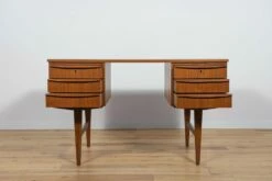 Mid-Century Freestanding Teak Desk, 1960s -PAMONO Sales mid century freestanding teak desk 1960s 9