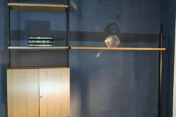 Mid-Century Iron & Formica Shelf With Brass Feet 21 Mid-Century Iron & Formica Shelf With Brass Feet -PAMONO Sales mid century iron formica shelf with brass feet 10