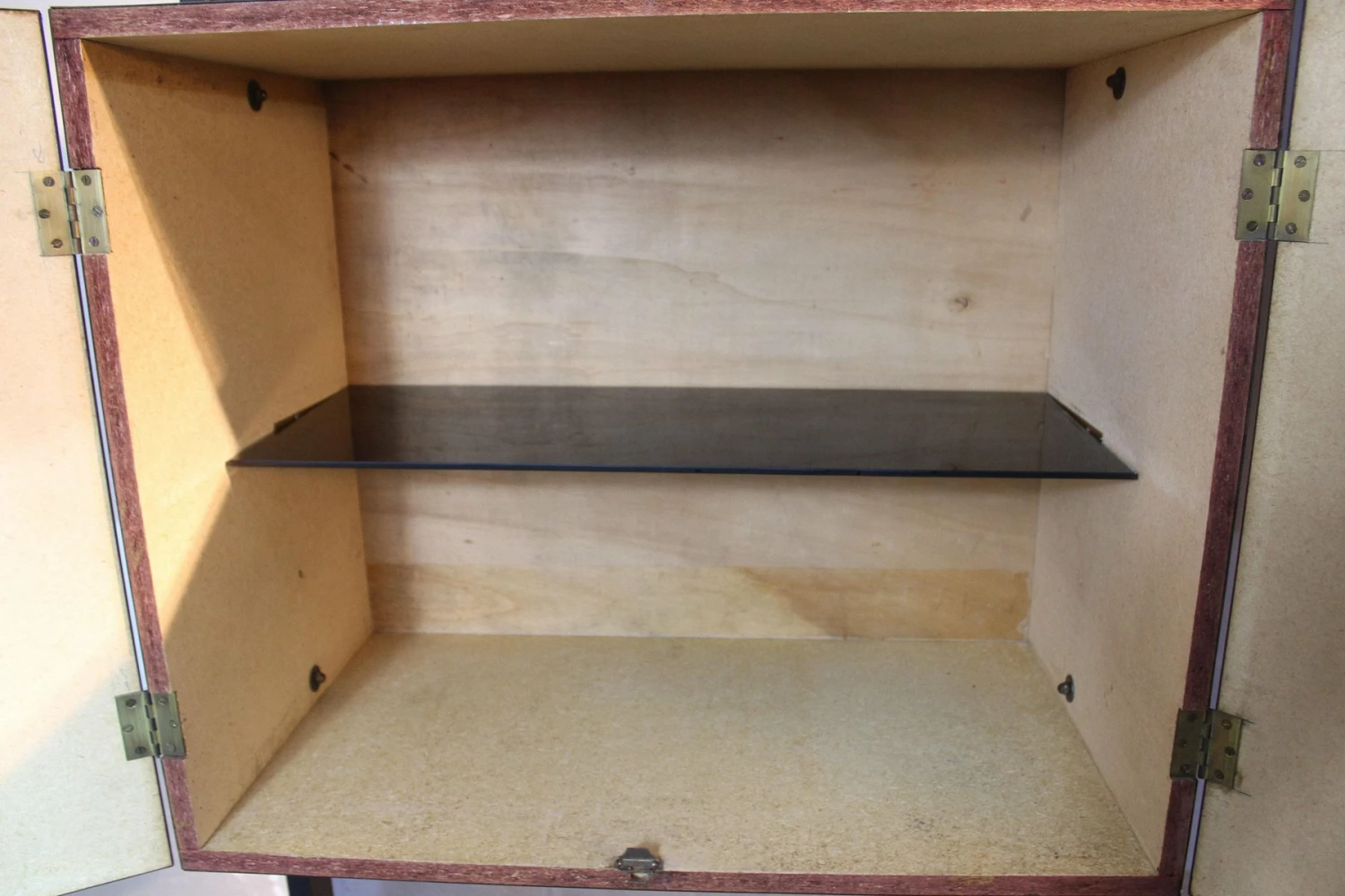 Mid-Century Iron & Formica Shelf With Brass Feet 7 Mid-Century Iron & Formica Shelf With Brass Feet - Image 5