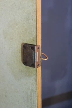 Mid-Century Iron & Formica Shelf With Brass Feet 18 Mid-Century Iron & Formica Shelf With Brass Feet -PAMONO Sales mid century iron formica shelf with brass feet 7