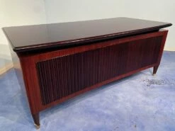 Mid-Century Italian Executive Desk And Chair In Walnut By Dassi, 1950s, Set Of 2 -PAMONO Sales mid century italian executive desk and chair in walnut by dassi 1950s set of 2 10